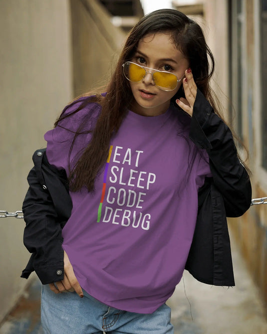 Eat Sleep Code Debug - Unisex Clasic T-Shirt DevHero India