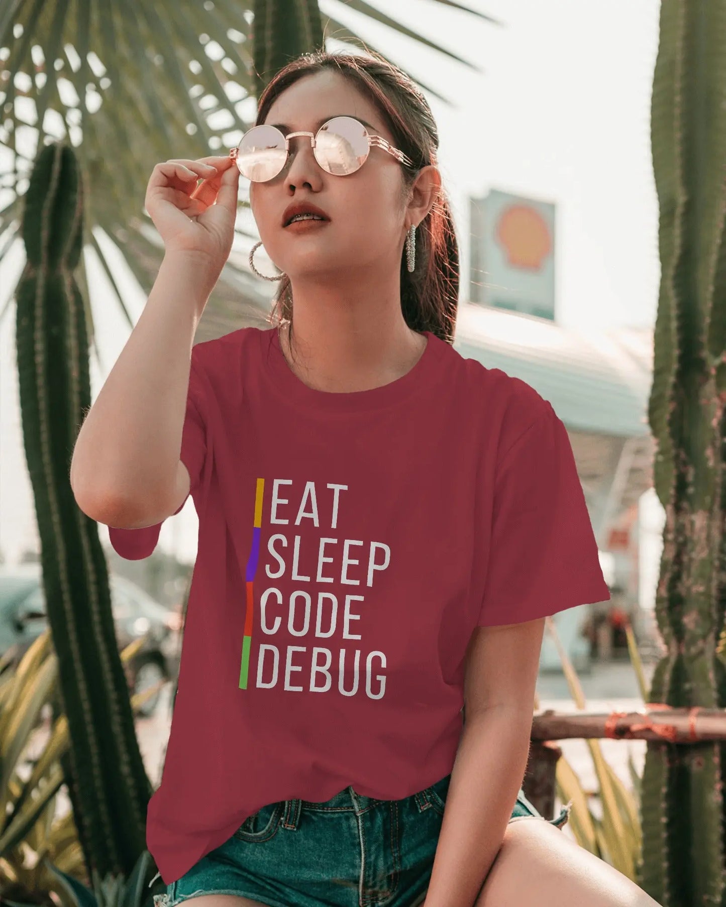 Eat Sleep Code Debug - Unisex Clasic T-Shirt DevHero India