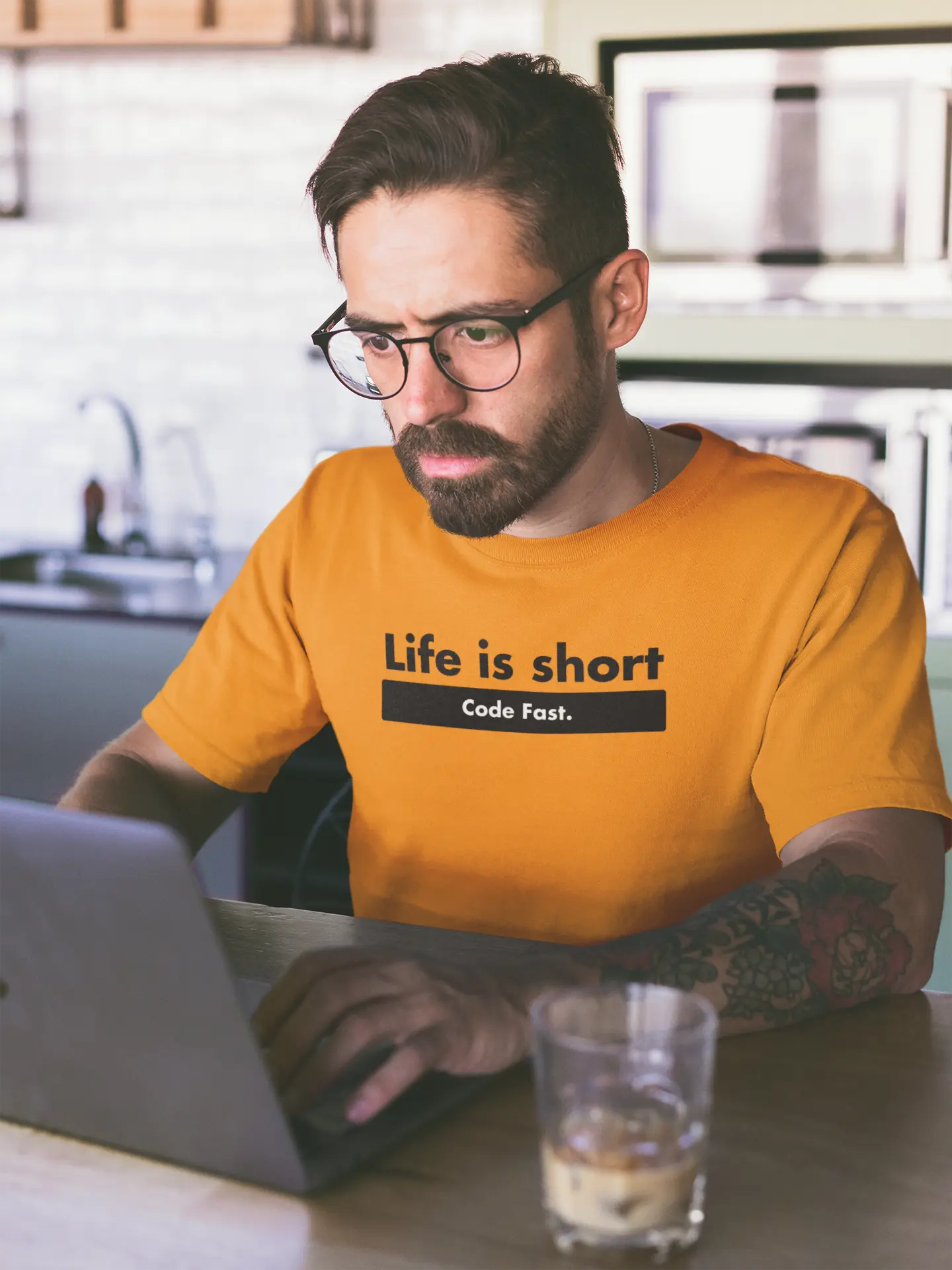 Life is Short! Code Fast - Unisex Coding T-Shirt for developers DevHero India