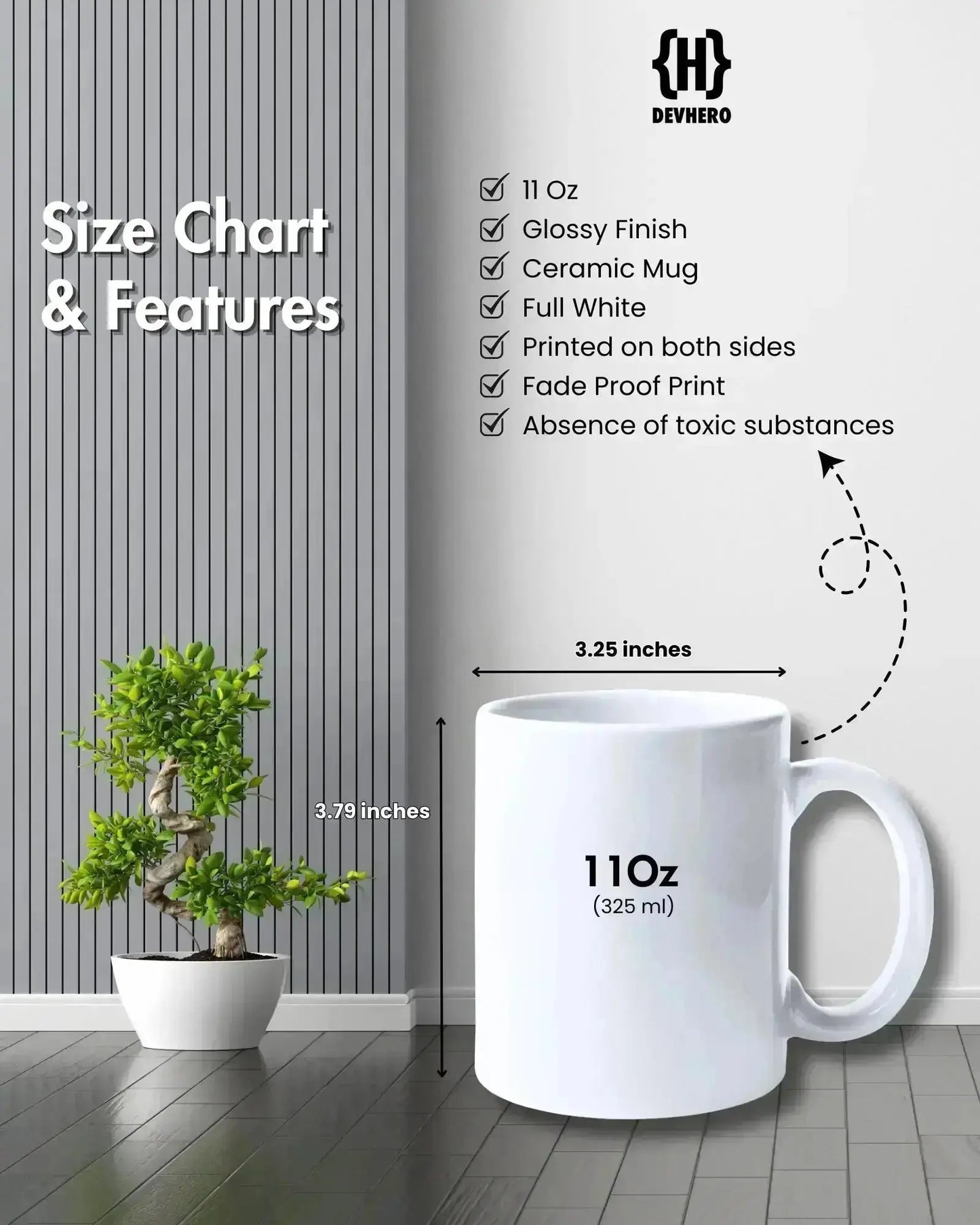 Code Mode ON - DevHero White Coffee Mug | Ceramic Coffee Mug for coders (11oz) DevHero India