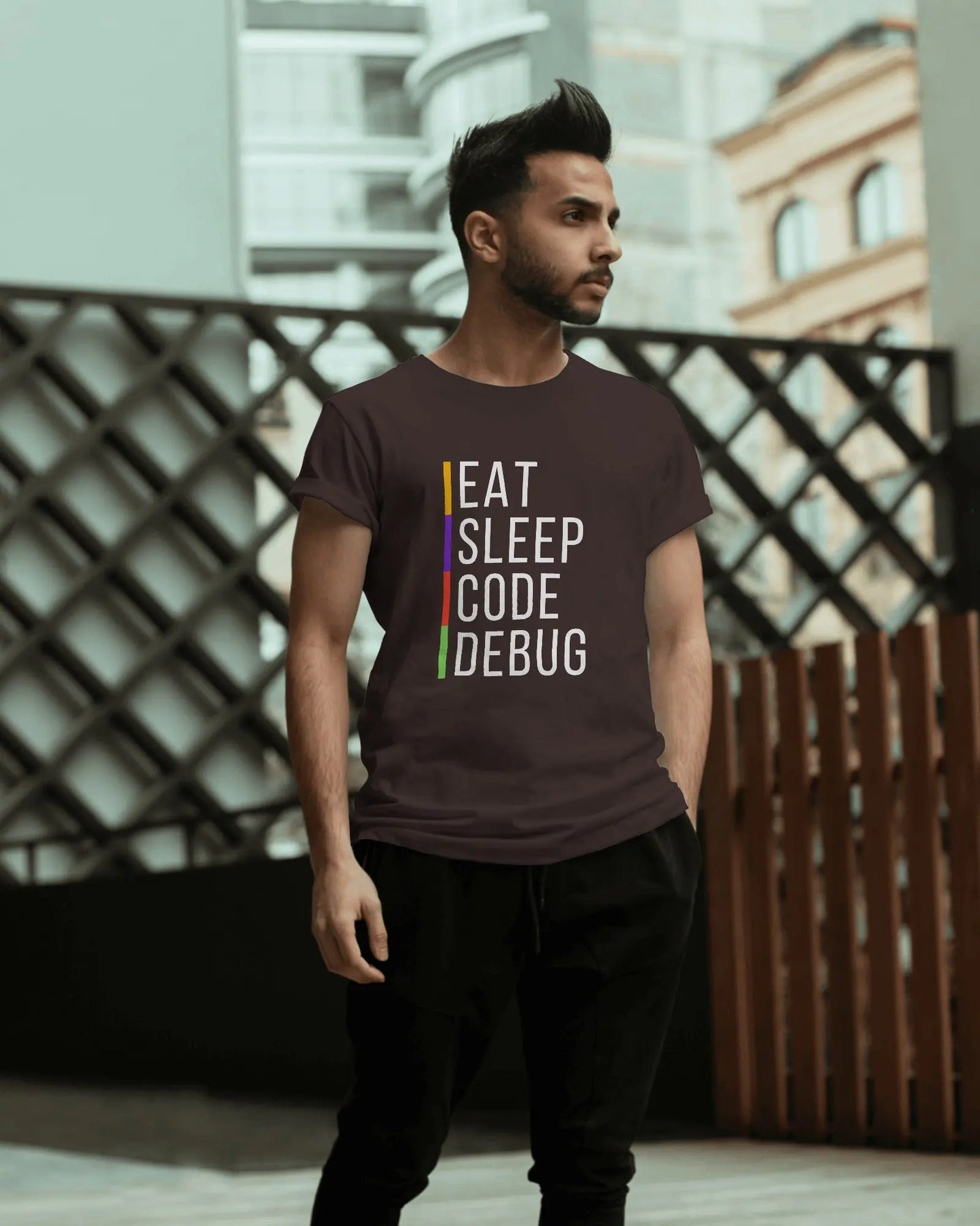 Eat Sleep Code Debug - Unisex Clasic T-Shirt DevHero India