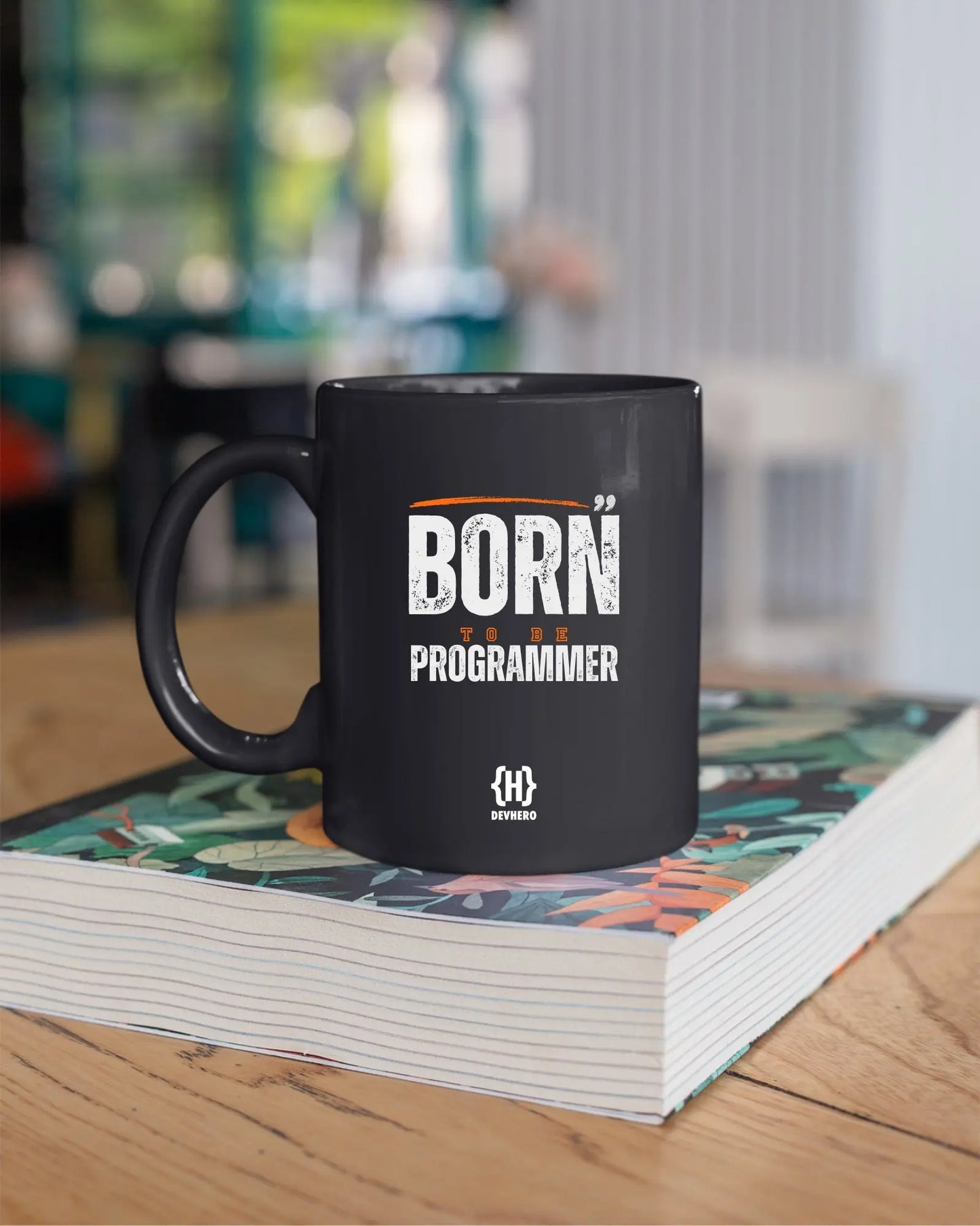 Born To Be A Programmer - DevHero Black Coffee Mug | Ceramic Coffee Mug for coders (11oz) DevHero India