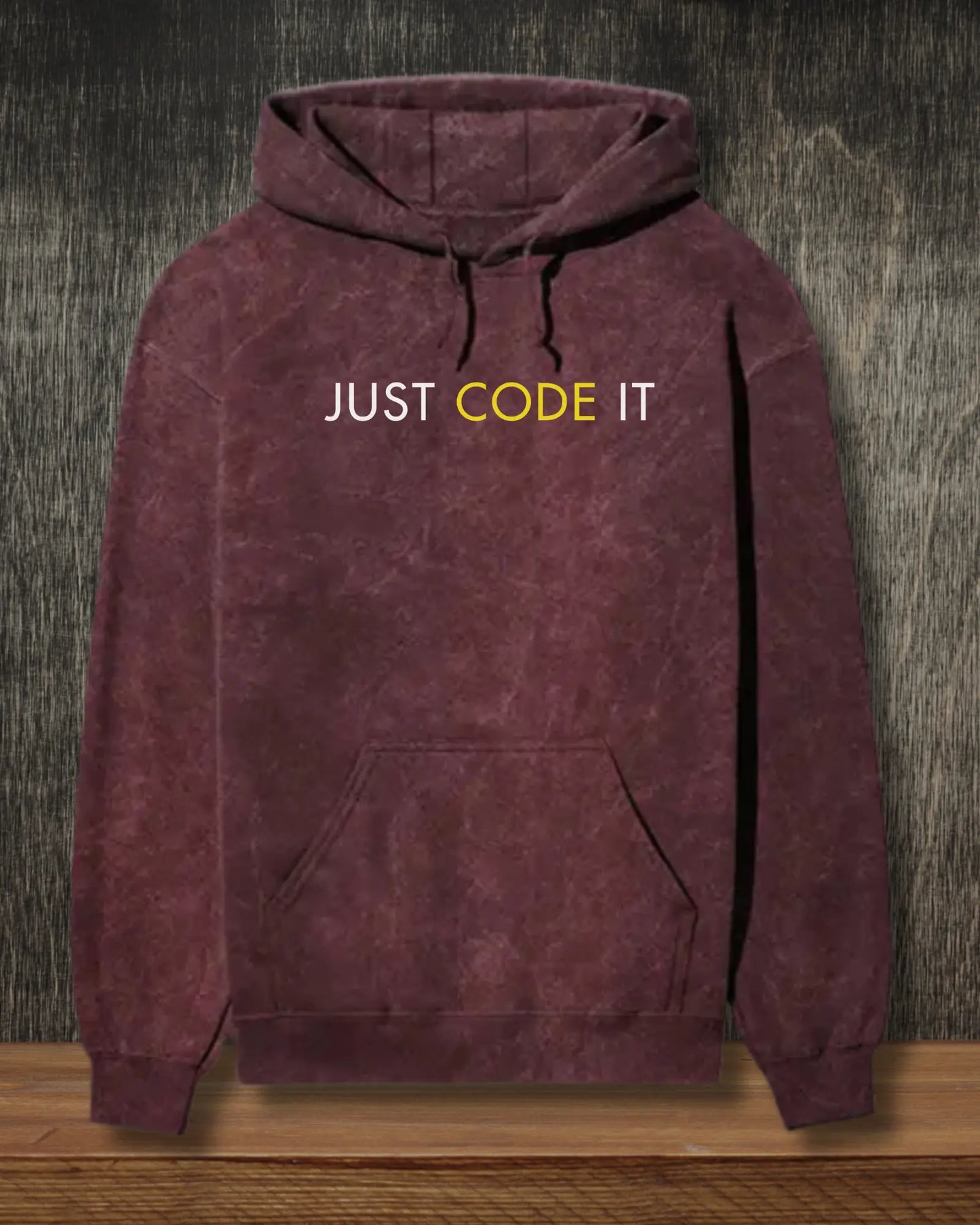 Just Code It - Effortless Style in a Coding Geek Hoodie by DevHero | Acid Wash Hoodie DevHero India