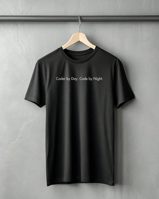 Coder by Day Code by Night | Premium Supima T-Shirt for the Developers DevHero India