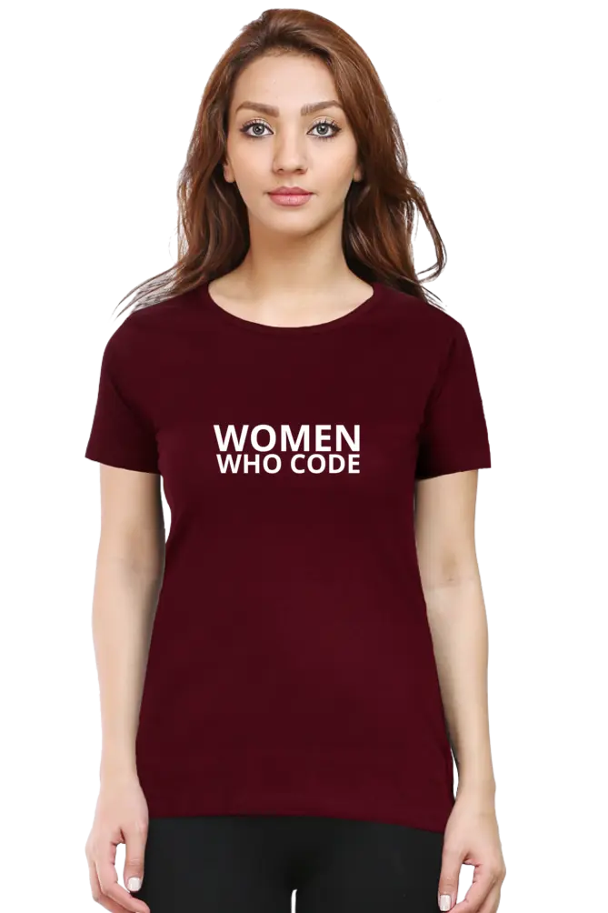 Women Who Code Empowering T-Shirt - Black - Inspiring and Comfortable DevHero India