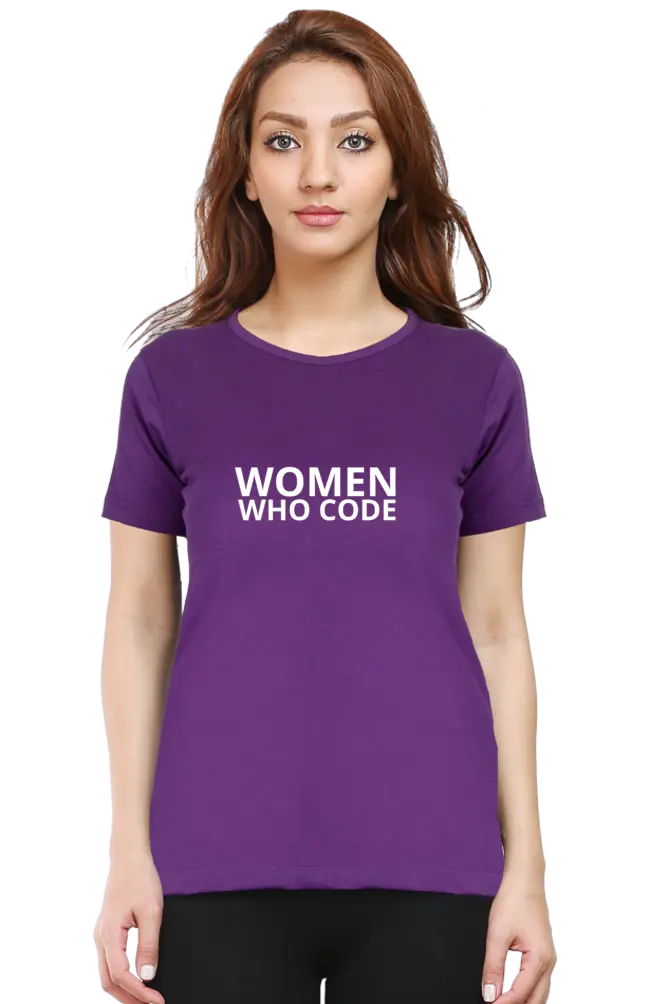Women Who Code Empowering T-Shirt - Black - Inspiring and Comfortable DevHero India