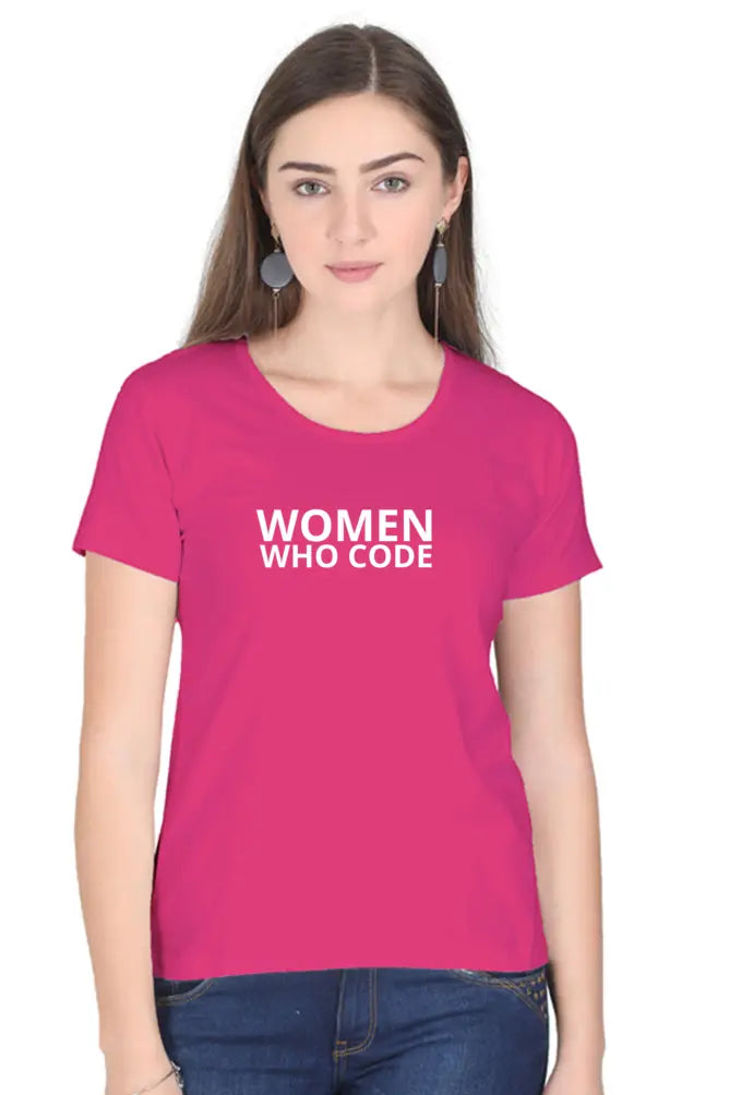 Women Who Code Empowering T-Shirt - Black - Inspiring and Comfortable DevHero India