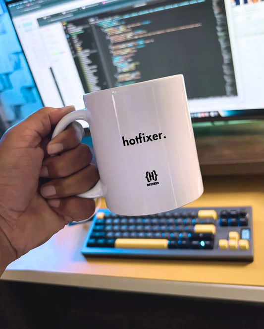Hotfixer - DevHero White Coffee Mug | Ceramic Coffee Mug for coders (11oz) DevHero India