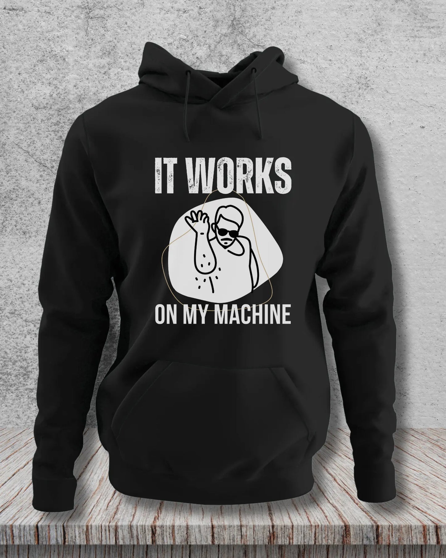 It Works on My Machine (White) - A Fun Coding Geek Hoodie by DevHero DevHero India