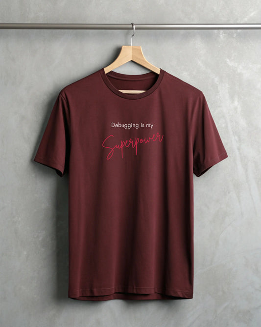 Debugging is my super power | Premium Supima T-Shirt for Programmers DevHero India