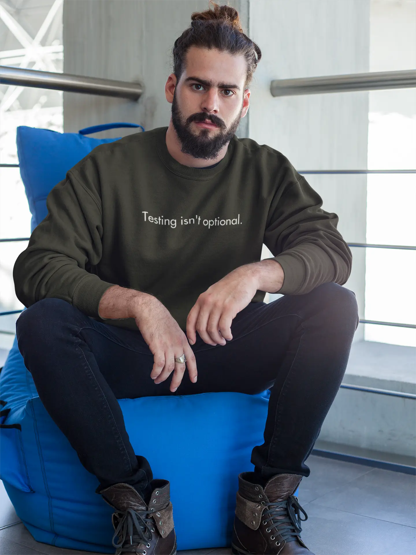 Testing isn't optional – Classic Sweatshirt for Developers DevHero India