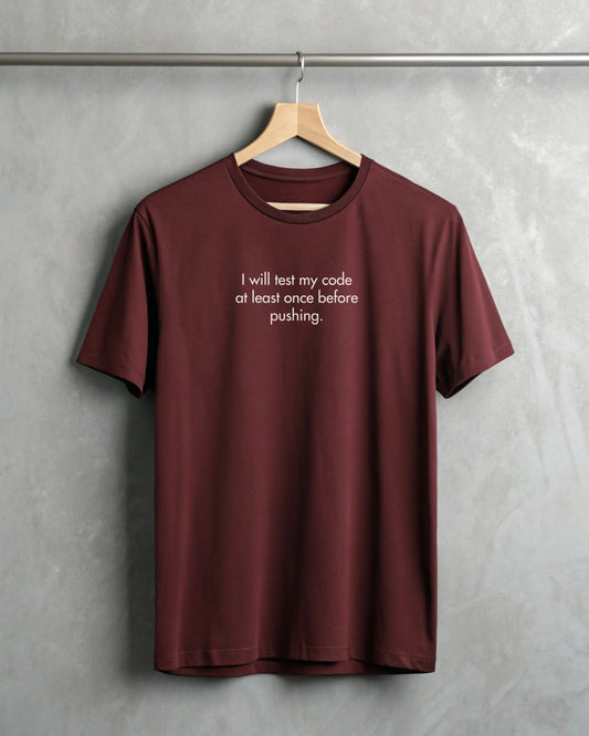 I will test my code before pushing | Premium Supima T-Shirt for coders DevHero India