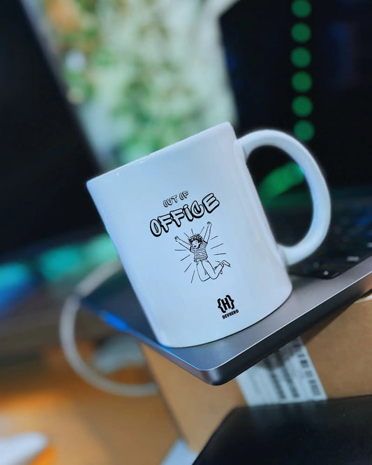 Out of Office - DevHero White Coffee Mug | Ceramic Coffee Mug for coders (11oz) DevHero India