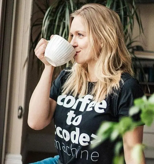 Coffee to Code Machine T-Shirt - Perfect for Coffee-Loving Coders DevHero India