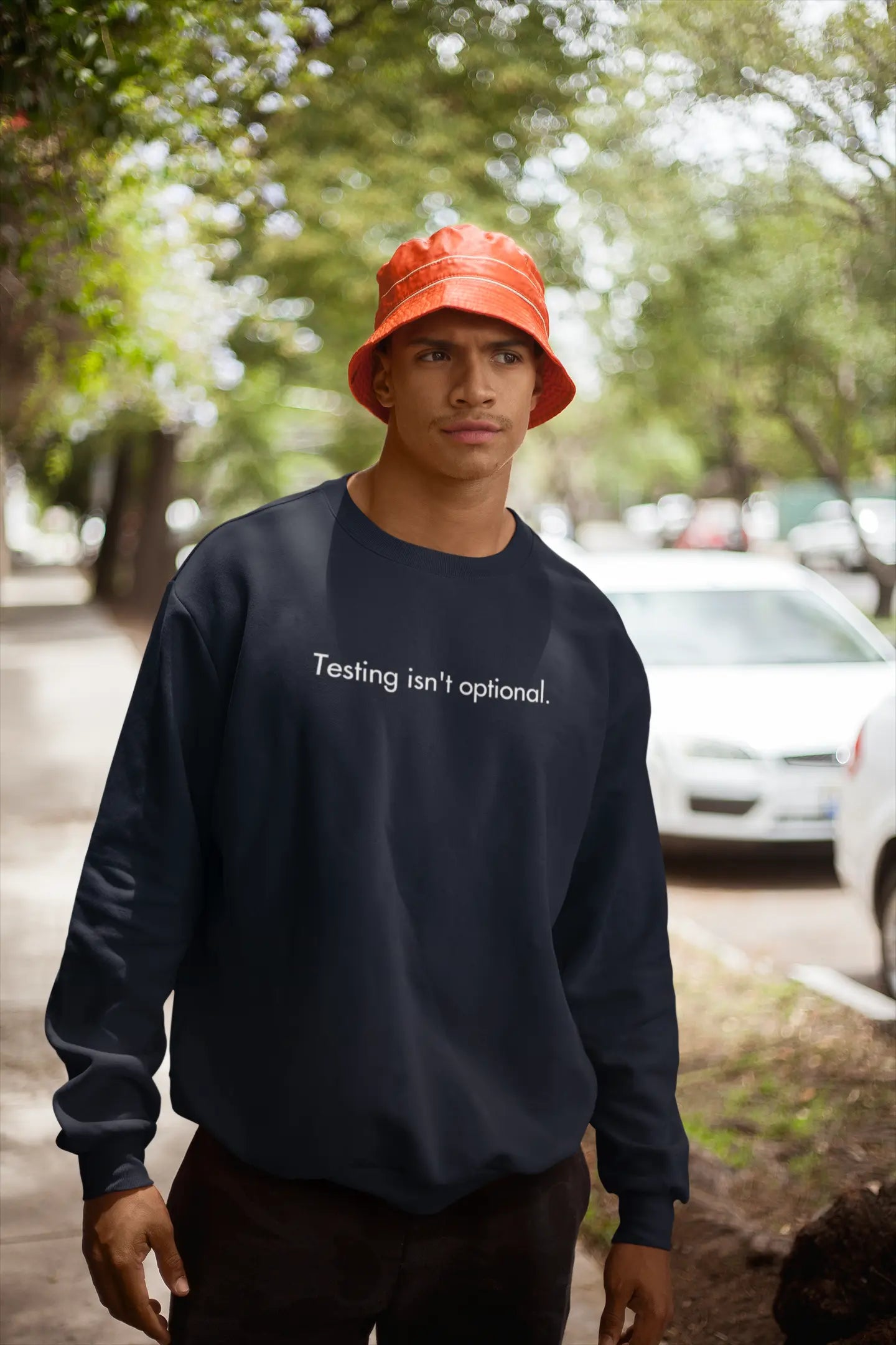 Testing isn't optional – Classic Sweatshirt for Developers DevHero India