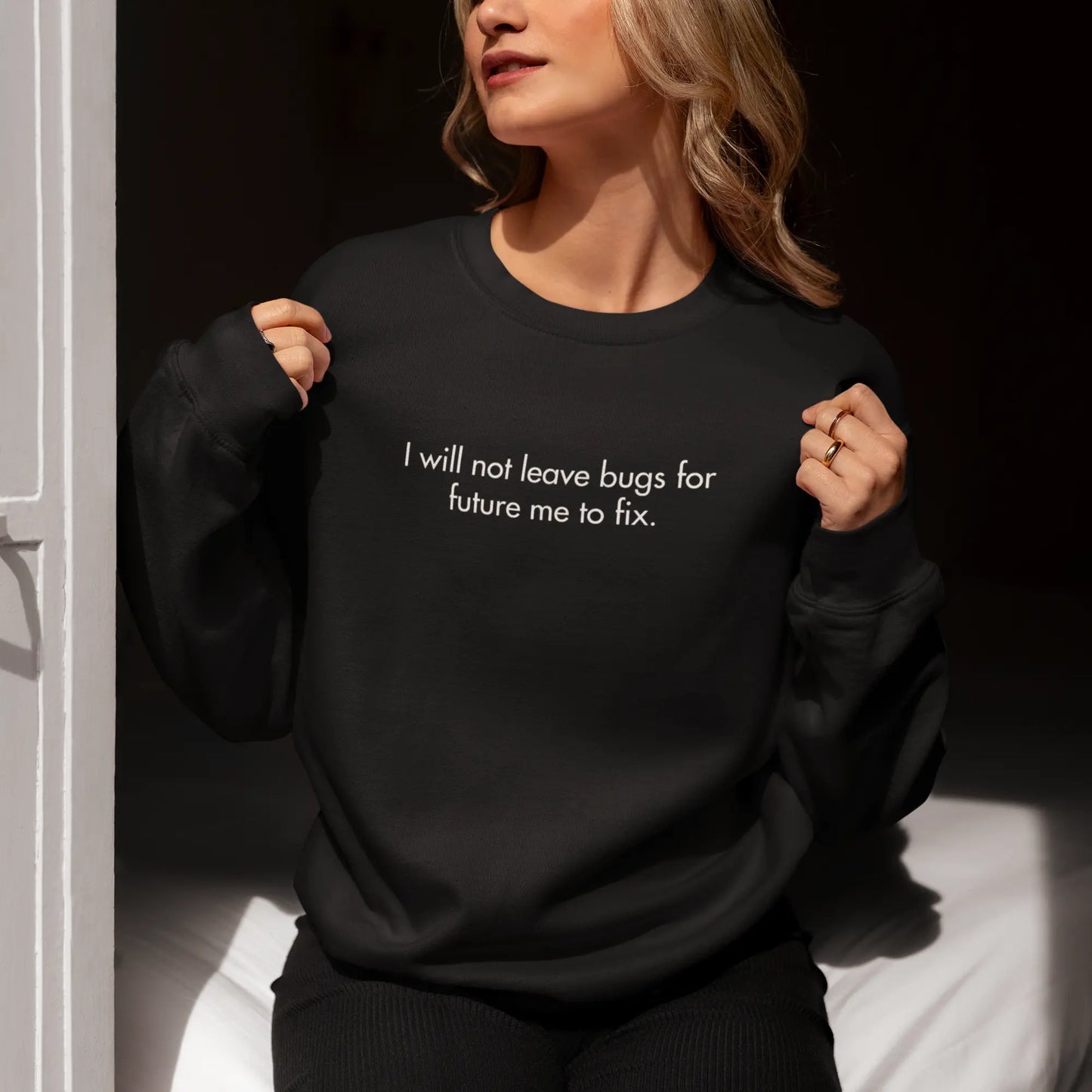 I will not leave bugs for future me - Sweatshirt for Developers DevHero India
