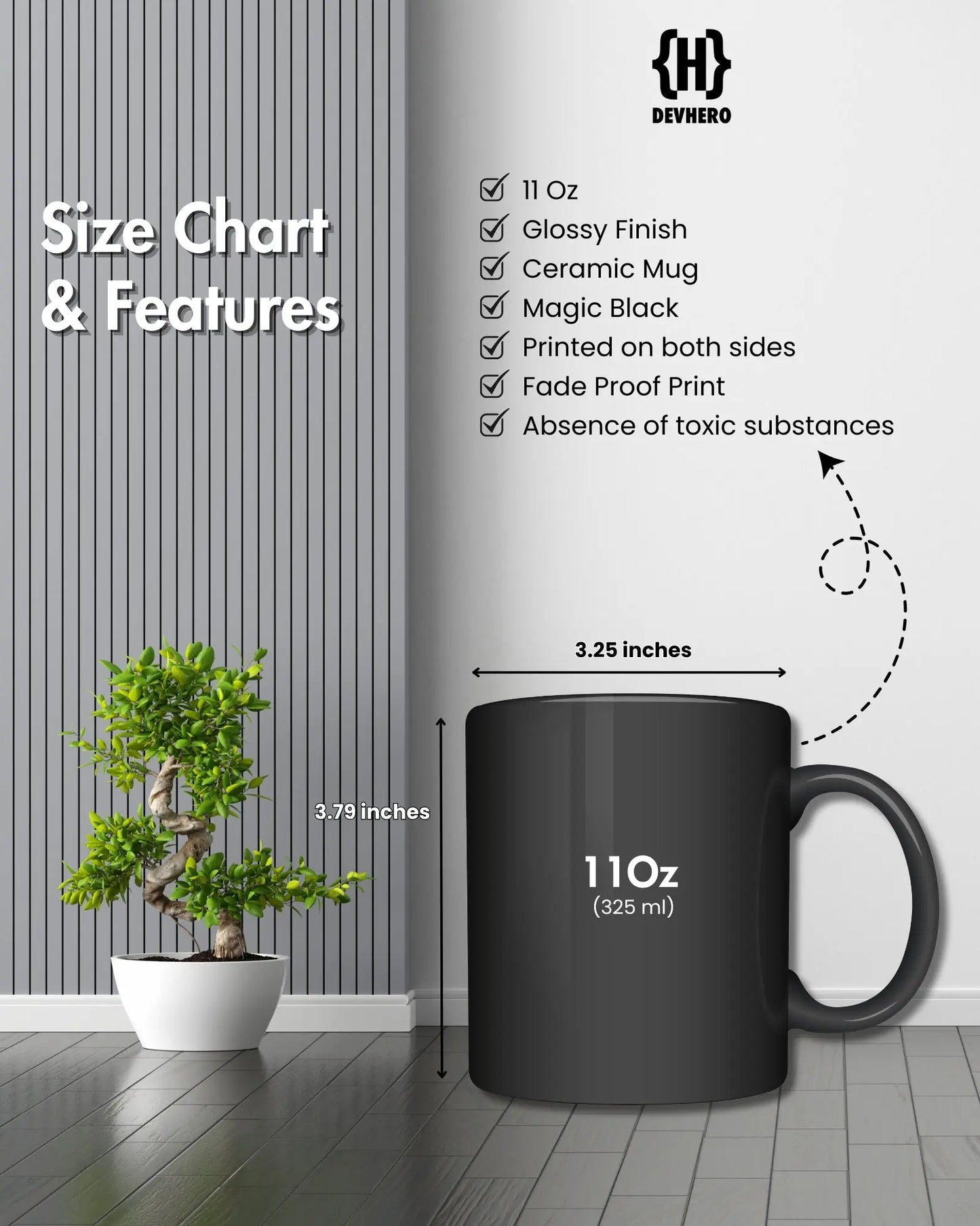 Born To Be A Programmer - DevHero Black Coffee Mug | Ceramic Coffee Mug for coders (11oz) DevHero India