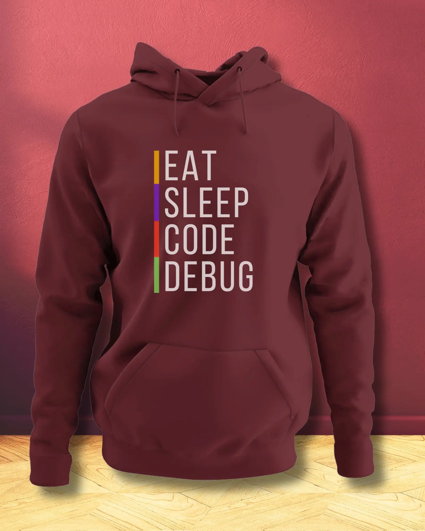 Eat Sleep Code Debug - The Perfect Hoodie for Coding Geeks by DevHero DevHero India