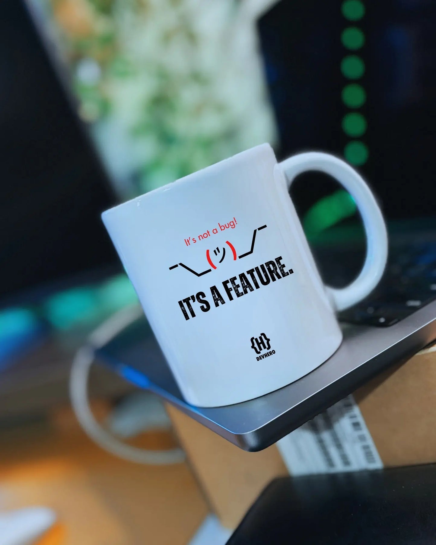 It's Not A Bug It's A Feature - DevHero White Coffee Mug | Ceramic Coffee Mug for coders (11oz) DevHero India