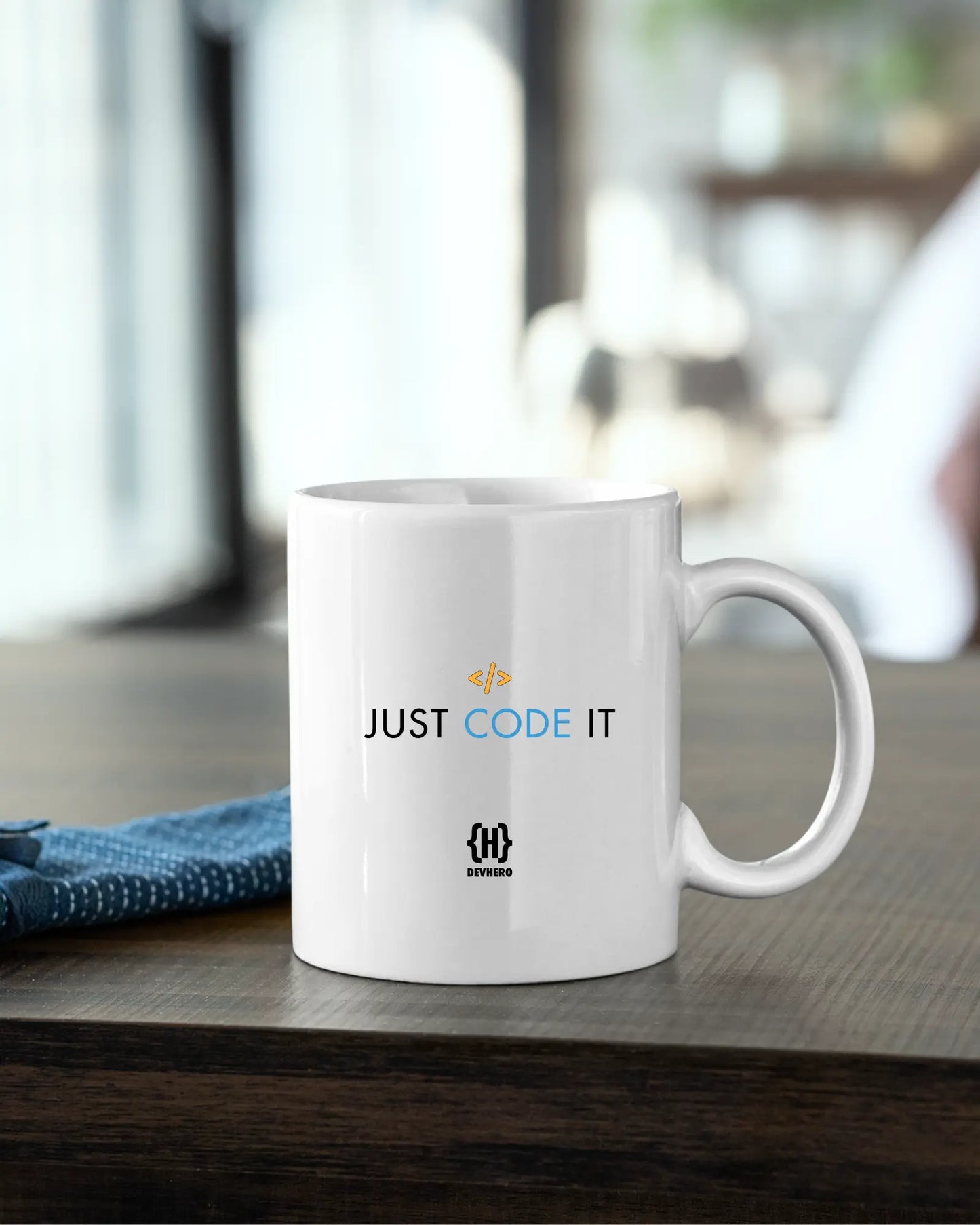 Just Code It - DevHero White Coffee Mug | Ceramic Coffee Mug for coders (11oz) DevHero India