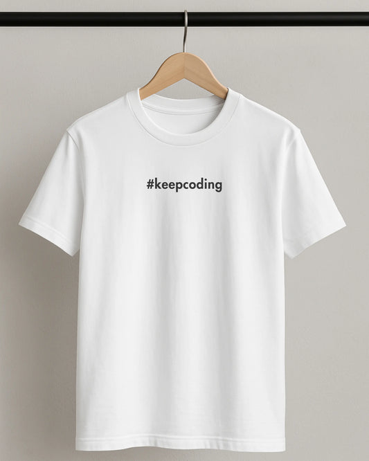 #keepcoding | Premium Supima T-Shirt for Developers | Black DevHero India