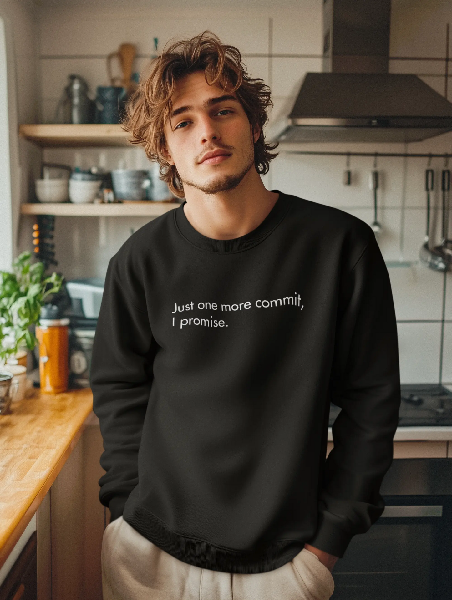 Just One More Commit, I Promise | Classic Sweatshirt for Developers DevHero India