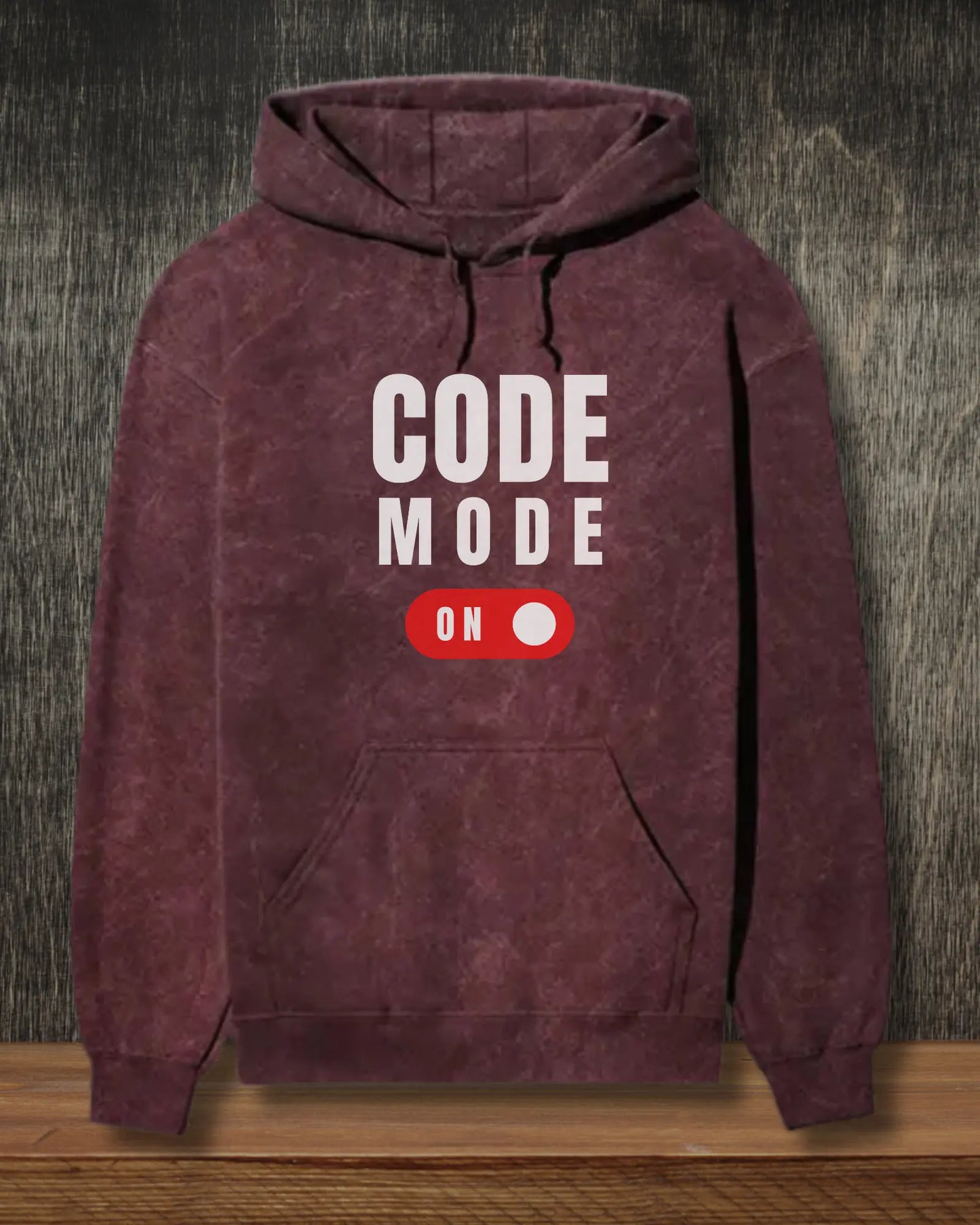 Code Mode On Acid Wash Hoodie - Focused Coding Gear for Programmers by DevHero DevHero India