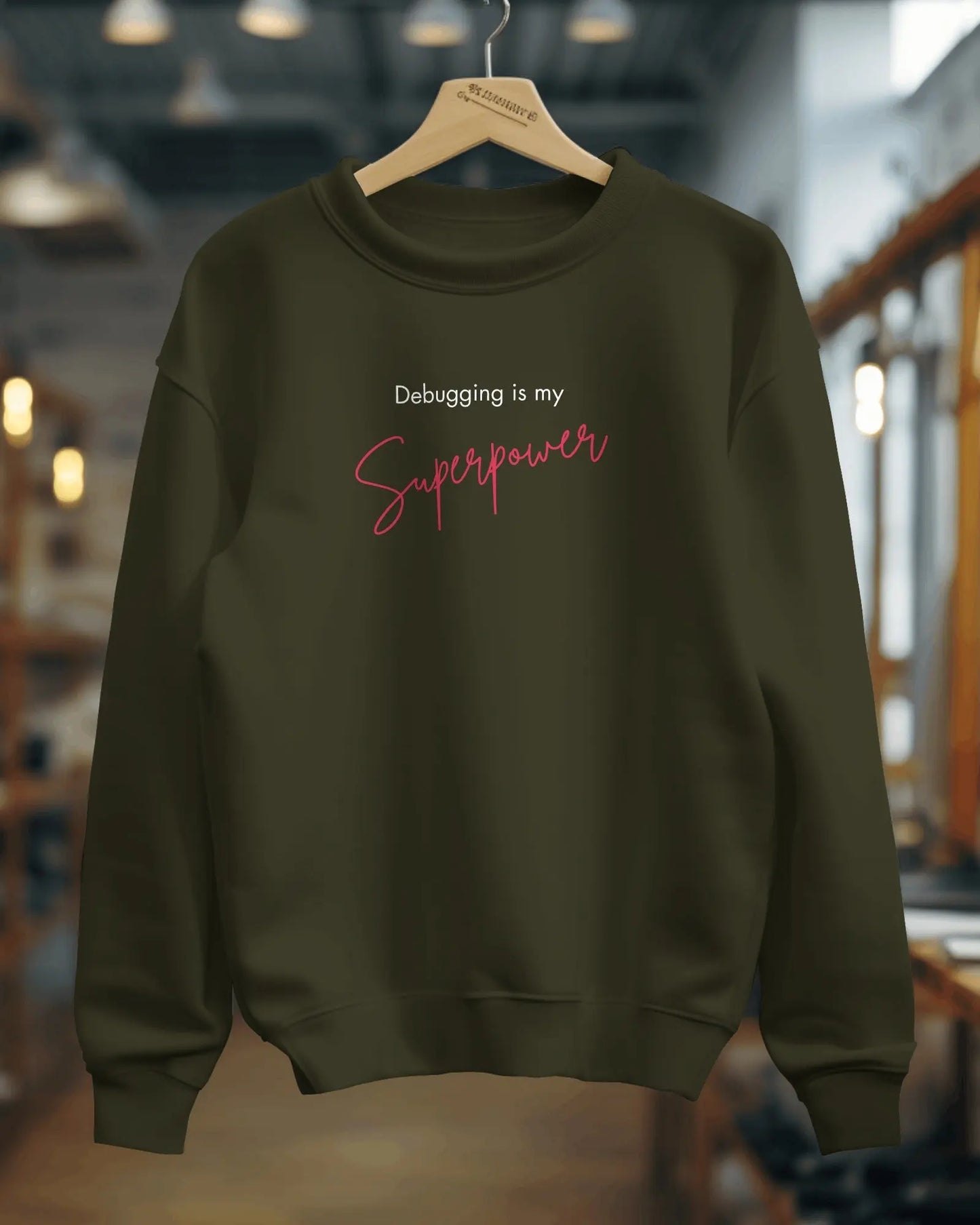 Debugging is my super power – Classic Sweatshirt for Developers DevHero India