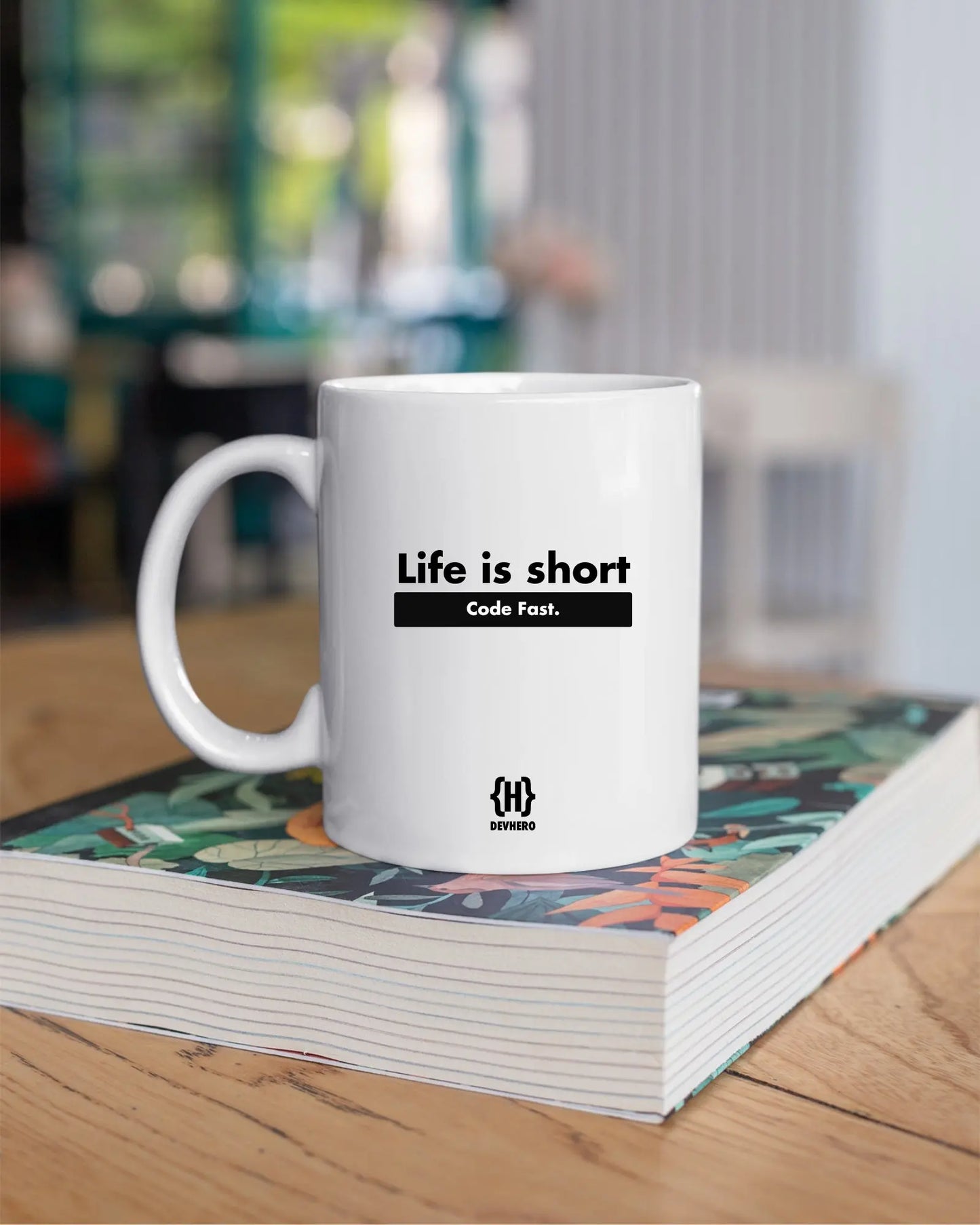 Life Is Short- DevHero White Coffee Mug | Ceramic Coffee Mug for coders (11oz) DevHero India