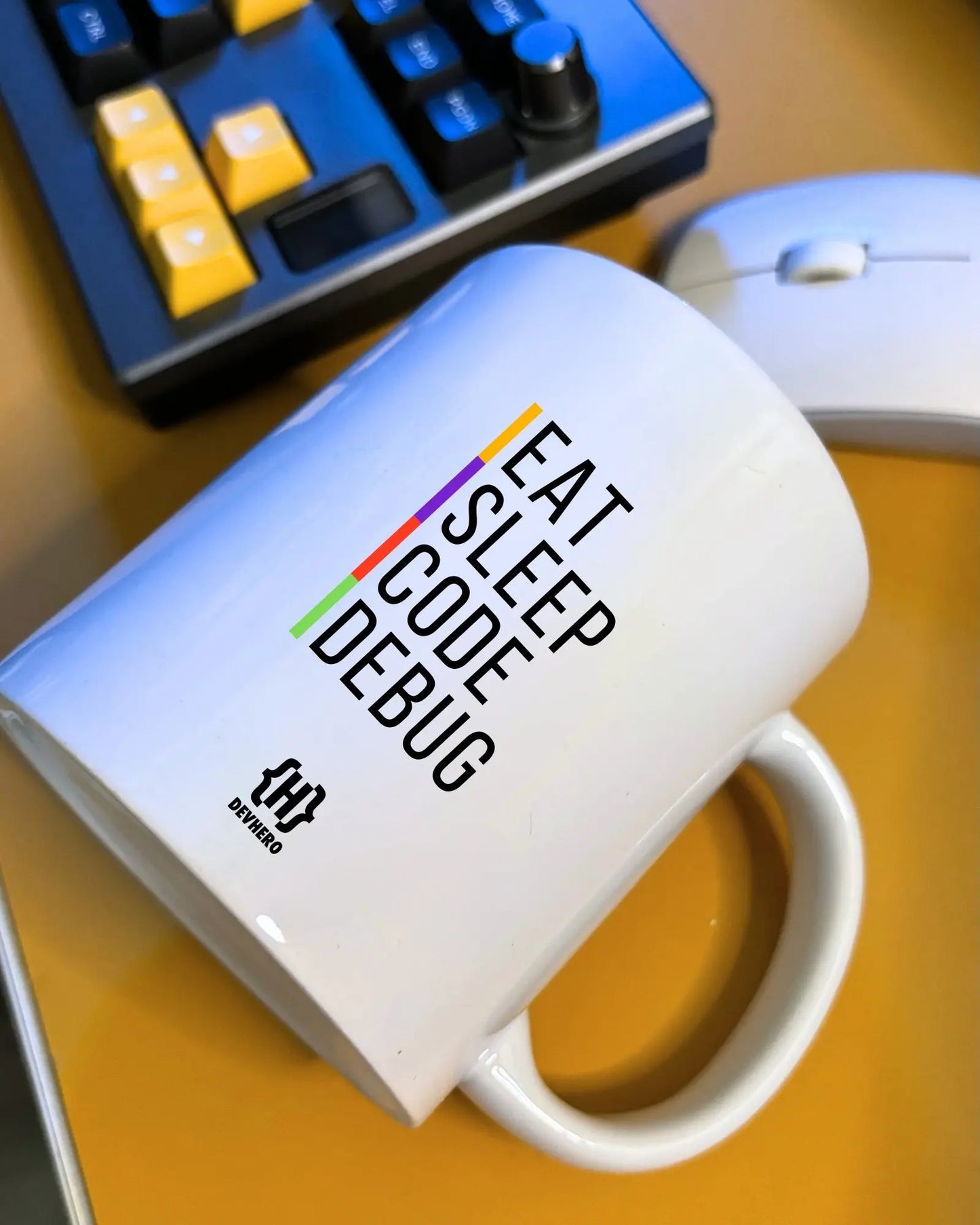 Eat Sleep Code Debug - DevHero White Coffee Mug | Ceramic Coffee Mug for coders (11oz) DevHero India