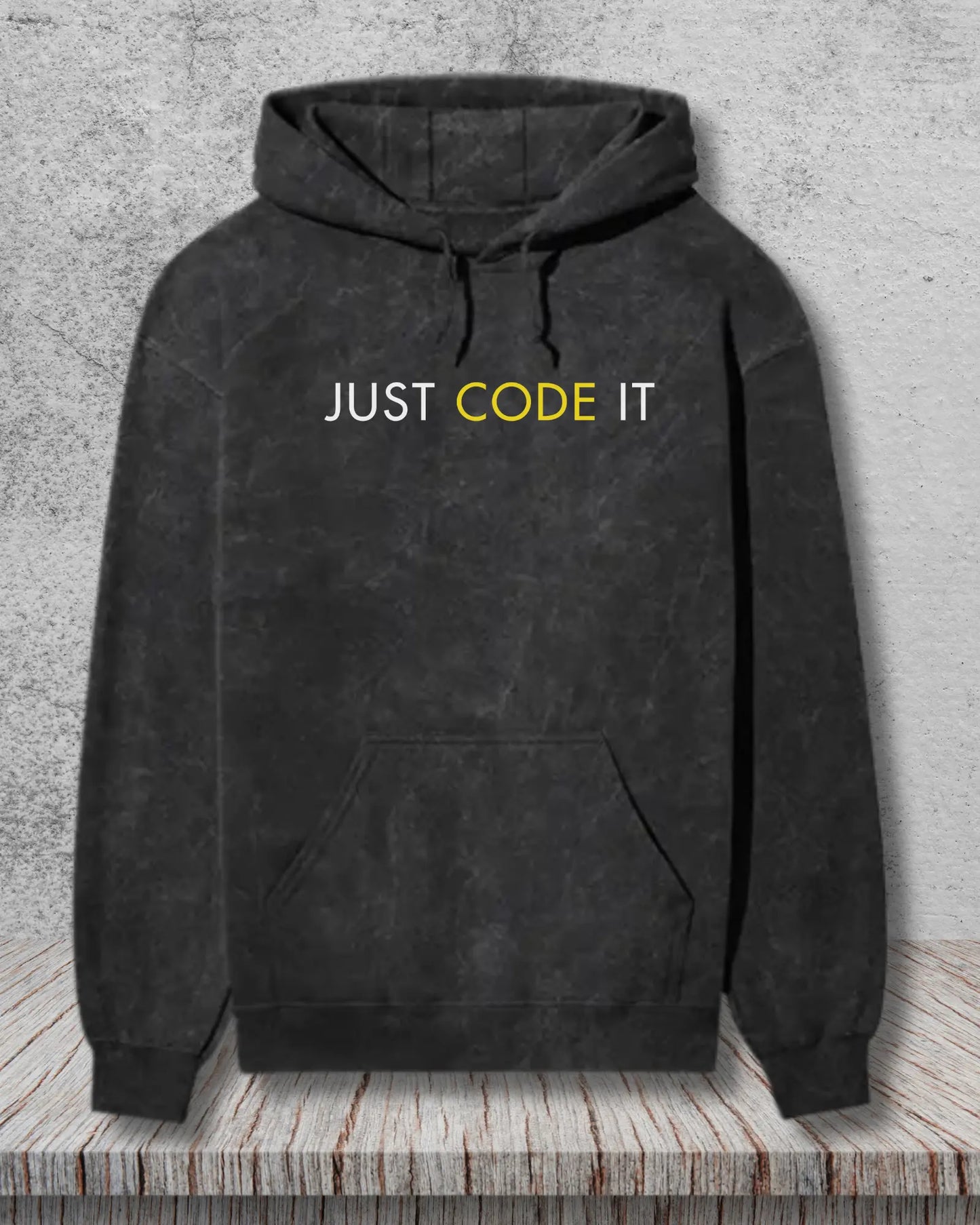 Just Code It - Effortless Style in a Coding Geek Hoodie by DevHero | Acid Wash Hoodie DevHero India