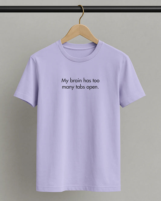 My Brain Has Too Many Tabs Open - White | Premium Supima T-Shirt for Software Engineers DevHero India