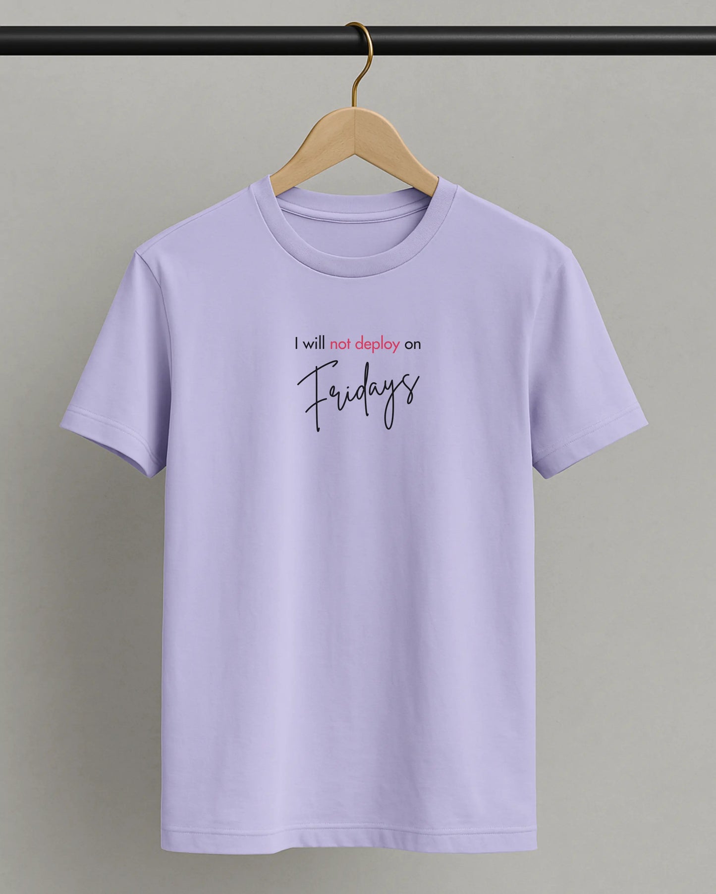 I will not deploy on Fridays - Beige | Premium Supima T-Shirt for the Coders DevHero India