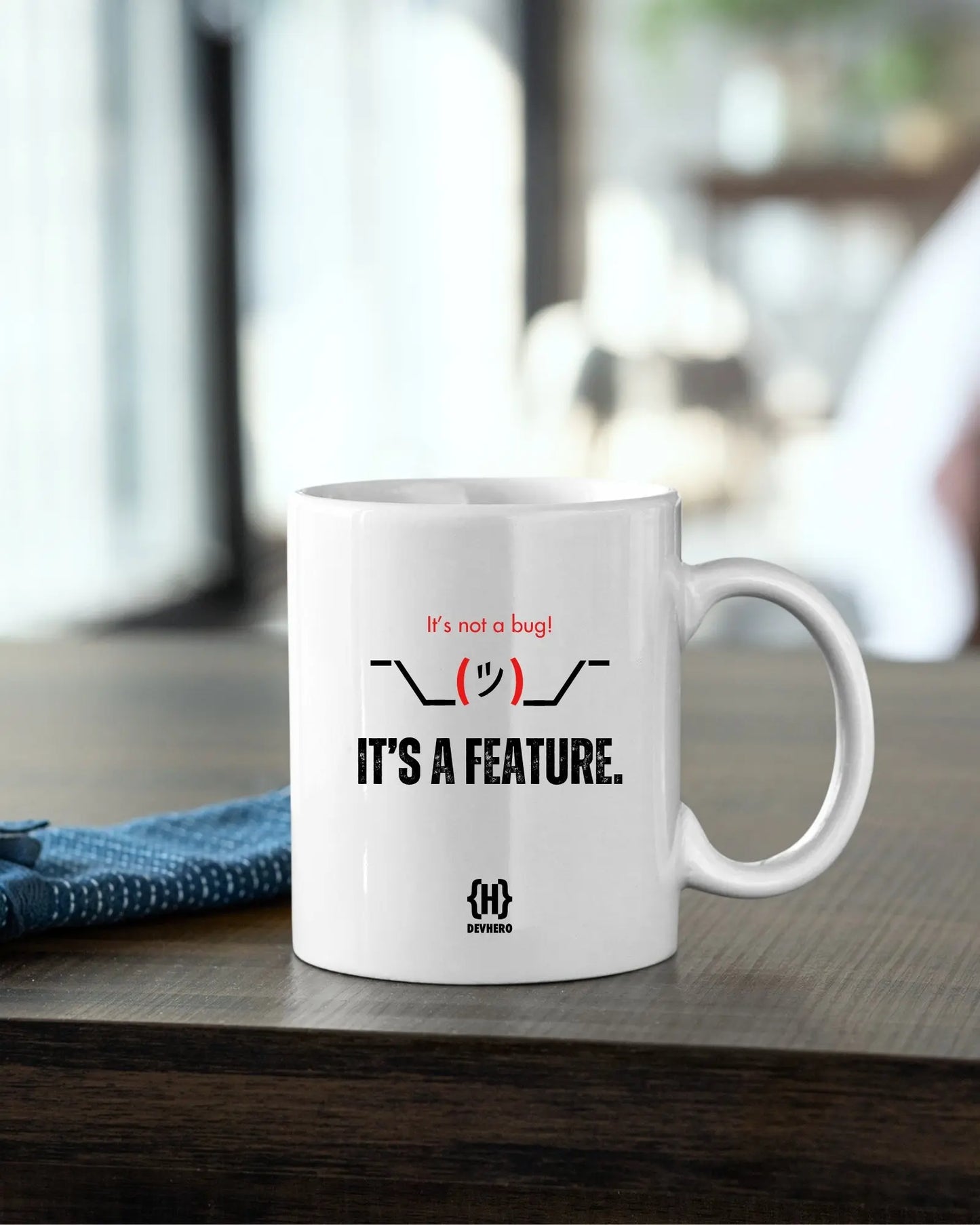 It's Not A Bug It's A Feature - DevHero White Coffee Mug | Ceramic Coffee Mug for coders (11oz) DevHero India
