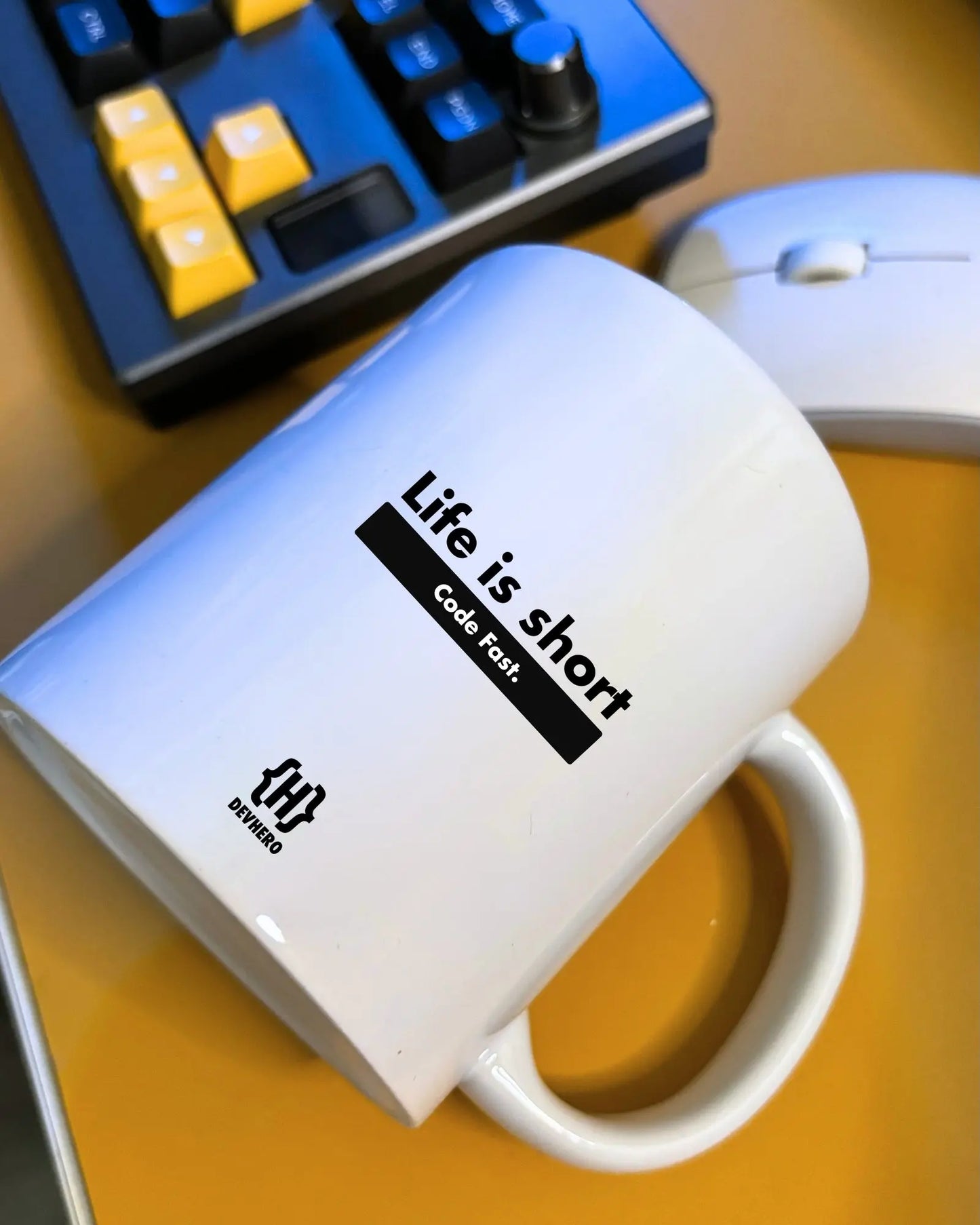 Life Is Short- DevHero White Coffee Mug | Ceramic Coffee Mug for coders (11oz) DevHero India