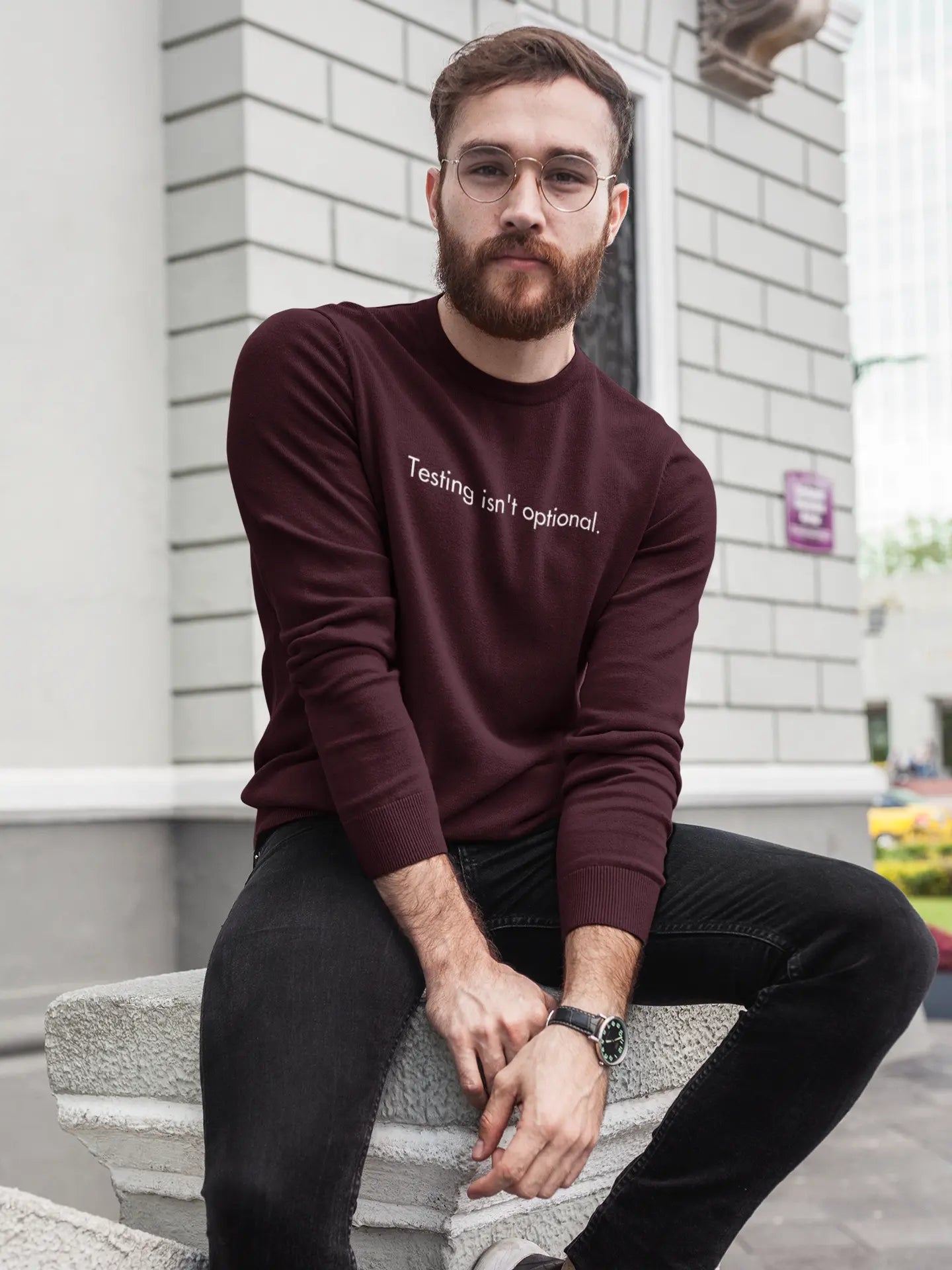 Testing isn't optional – Classic Sweatshirt for Developers DevHero India