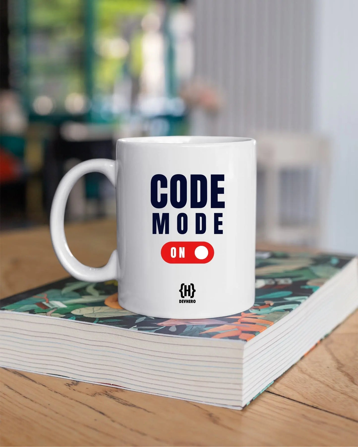 Code Mode ON - DevHero White Coffee Mug | Ceramic Coffee Mug for coders (11oz) DevHero India