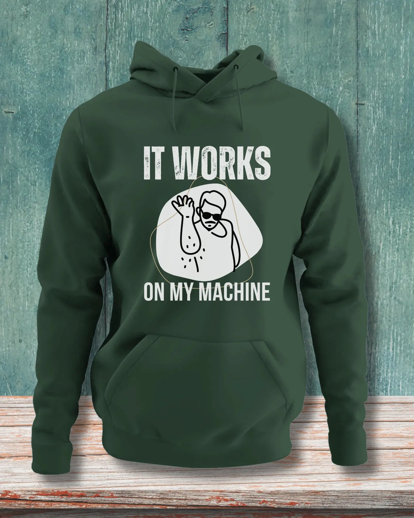 It Works on My Machine (White) - A Fun Coding Geek Hoodie by DevHero DevHero India