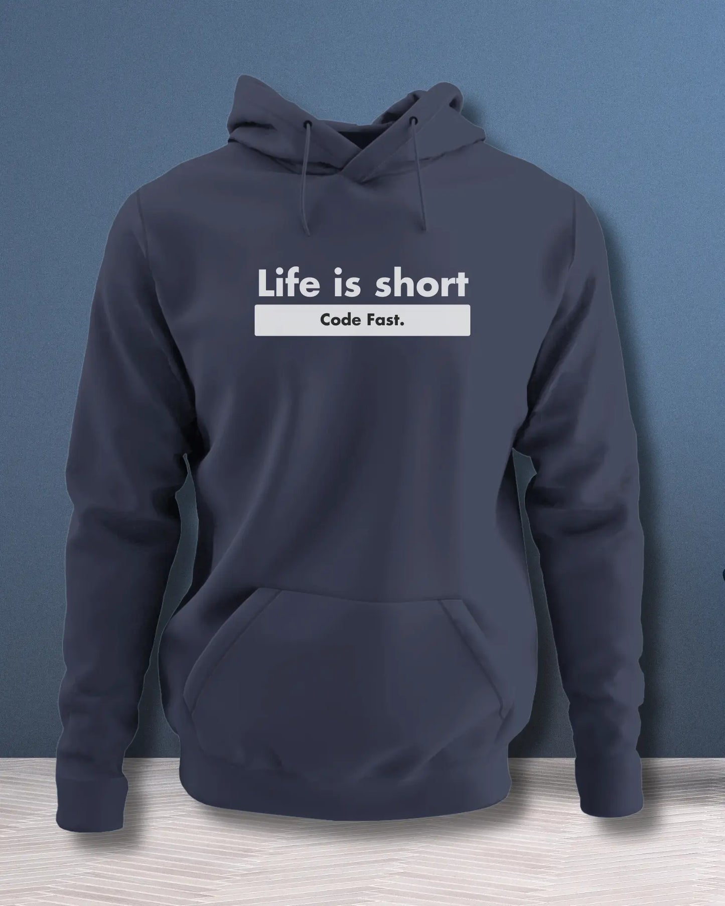 Life is Short, Code Fast - Hustle in a Coding Geek Hoodie by DevHero DevHero India