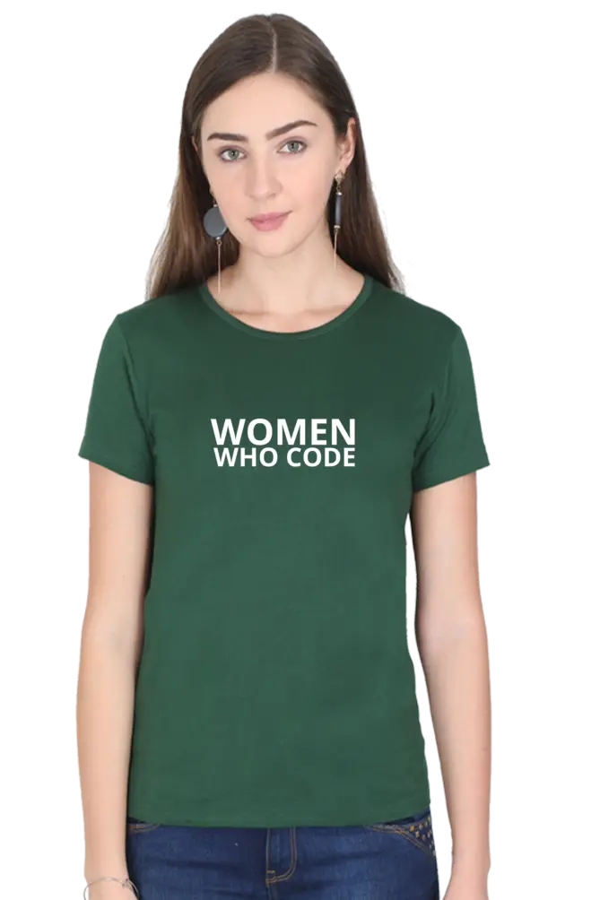 Women Who Code Empowering T-Shirt - Black - Inspiring and Comfortable DevHero India