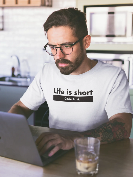 Life is Short! Code Fast - Unisex Coding T-Shirt for developers DevHero India