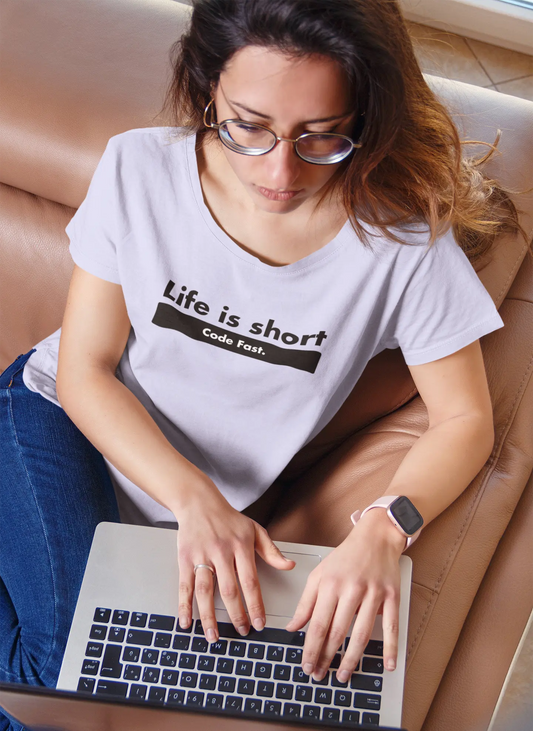 Life is Short! Code Fast - Unisex Coding T-Shirt for developers DevHero India