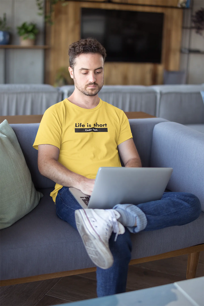 Life is Short! Code Fast - Unisex Coding T-Shirt for developers DevHero India