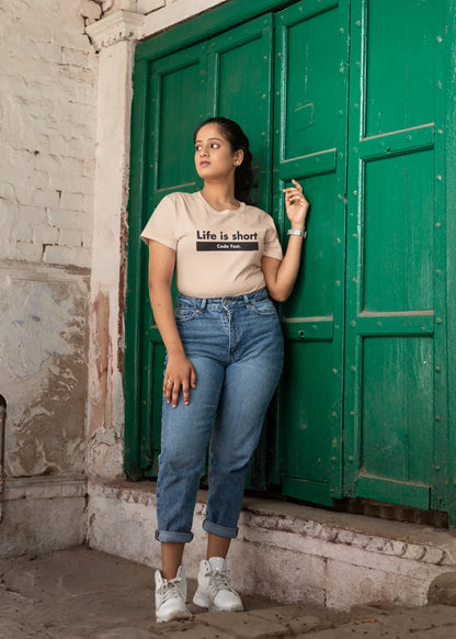 Life is Short! Code Fast - Unisex Coding T-Shirt for developers DevHero India