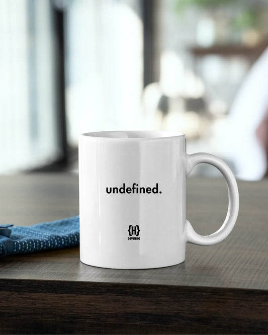 Undefined - DevHero White Coffee Mug | Ceramic Coffee Mug for coders (11oz) DevHero India