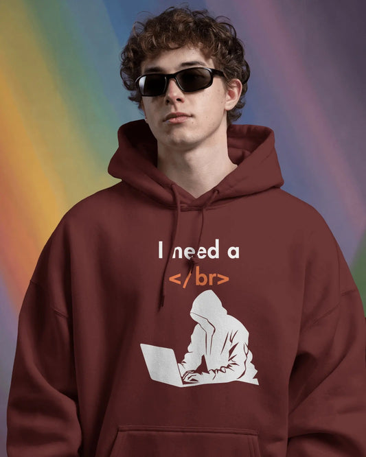 I Need a Break Hoodie – Heavy 400 GSM Oversized Hoodie for Developers