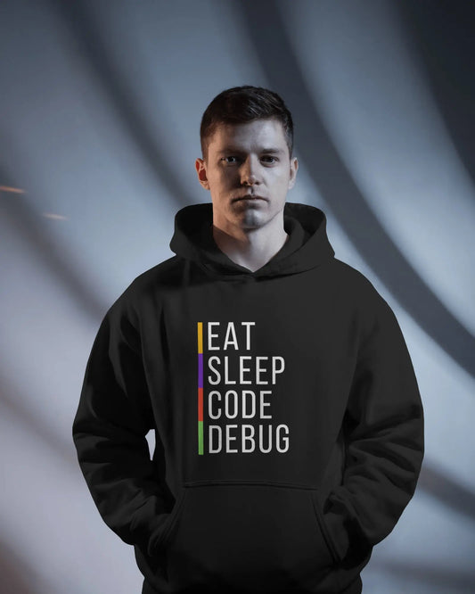 Eat Sleep Code Debug - The Perfect Oversized Hoodie for Coding Geeks by DevHero | 400 GSM