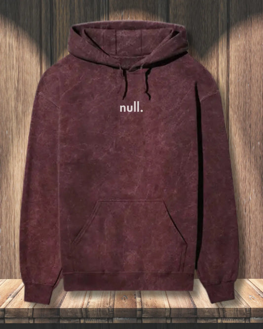 Null Acid Wash Hoodie - Minimalist Coding Hoodie for Programmers by DevHero DevHero India