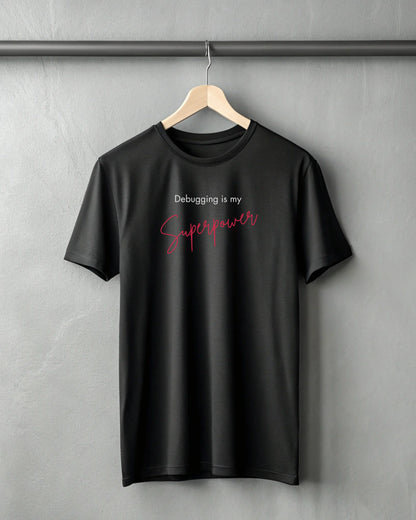 Debugging is my super power | Premium Supima T-Shirt for Programmers DevHero India