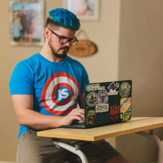 Captain JS Short Sleeve T-Shirt - Fun and Functional for JavaScript Developers DevHero India